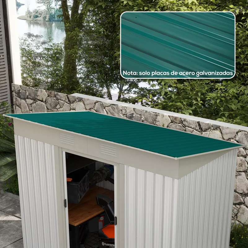 Juego de 12 Paneles para Tejado de Acero Galvanizado 7m² para Caseta de Herramientas Cobertizo 129x45cm Verde - Ogal.Es