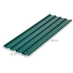 Juego de 12 Paneles para Tejado de Acero Galvanizado 7m² para Caseta de Herramientas Cobertizo 129x45cm Verde - Ogal.Es