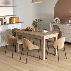 Mesa de Comedor Rectangular 140x80 cm para 6 Personas Tablero Laminado de 30 mm y Patas Robustas Estilo Moderno ... - Ogal.Es