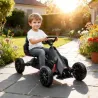 Kart a Pedales para Niños 3-8 Años con Asiento Regulable en 4 Posiciones y Ruedas de EVA 100x58x58,5 cm Negro - Ogal.Es