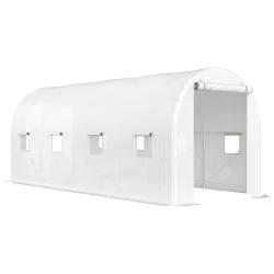 Invernadero de Túnel 500x200x205 cm Invernadero de Jardín con Puerta Enrollable y 8 Ventanas Cubierta PE 140 g/m... - Ogal.Es