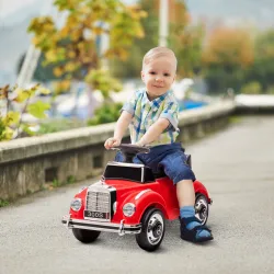 Correpasillos Infantil con Almacenaje Volante Sistema Anti-Vuelco y Diseño Seguro y Divertido 77,5x41,5x45 cm Rojo - Ogal.Es