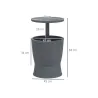 Mesa Nevera para Exterior 41 L 3 en 1 Cool Bar Mesa Auxiliar con Altura Ajustable Cubo de Hielo Tapa Elevable Gris - Ogal.Es