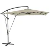 Parasol Excéntrico 247x247 cm con Base Cruzada Manivela Funda Protectora y Toldo Giratorio 360° 247x247x256 cm C... - Ogal.Es