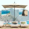 Parasol Excéntrico 247x247 cm con Base Cruzada Manivela Funda Protectora y Toldo Giratorio 360° 247x247x256 cm C... - Ogal.Es