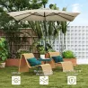 Parasol Excéntrico 247x247 cm con Base Cruzada Manivela Funda Protectora y Toldo Giratorio 360° 247x247x256 cm C... - Ogal.Es