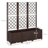 Jardinera con Enrejado de Plástico para Plantas Trepadoras con Drenaje y Amplio Espacio de Cultivo 120x40x135 cm... - Ogal.Es