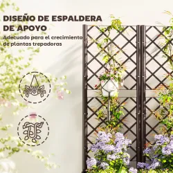 Jardinera con Enrejado de Plástico para Plantas Trepadoras con Drenaje y Amplio Espacio de Cultivo 120x40x135 cm... - Ogal.Es