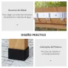 Mesa de Jardinería de Madera con Superficie Metálica Estantes y Ganchos para Jardín Terraza 76x37x89 cm Natural - Ogal.Es