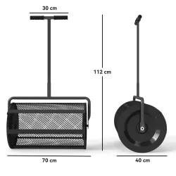 Esparcidor de Compost con Cesto de 75L Mango Ajustable y Diseño Resistente para Jardinería y Césped 70x40x112 cm... - Ogal.Es