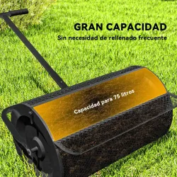 Esparcidor de Compost con Cesto de 75L Mango Ajustable y Diseño Resistente para Jardinería y Césped 70x40x112 cm... - Ogal.Es