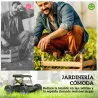 Asiento de Jardín con Ruedas Taburete de Jardinería con Bandeja de Herramientas Carga 130 kg 50x49x32 cm Negro - Ogal.Es