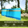 Cortavientos para Camping de 725 cm con Panel Transparente Postes de Acero, Estacas y Bolsa de Transporte para E... - Ogal.Es