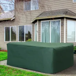 Funda para Muebles de Jardín Exterior Impermeable Tela Oxford con Cierre de Cordón y Ojales 222x155x67 cm Verde ... - Ogal.Es