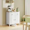 Aparador con Cajón Armario de 2 Niveles y Estante Ajustable Base Elevada y Amplia Superficie 80x40x90cm Blanco y... - Ogal.Es