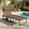 Tumbona Plegable con Respaldo Ajustable Reposacabezas Acolchado y Estructura de Acero para Exterior 189x58x30 cm... - Ogal.Es