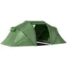 Tienda de Campaña Familiar para 4 Personas con 2 Habitaciones y Bolsa de Transporte 430x240x170 cm Verde - Ogal.Es