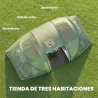 Tienda de Campaña Familiar para 4 Personas con 2 Habitaciones y Bolsa de Transporte 430x240x170 cm Verde - Ogal.Es