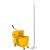 Cubo de Fregar con Escurridor Panel Separador y Ruedas Capacidad 20L para Limpieza Doméstica 45x26,5x70 cm Amarillo - Ogal.Es