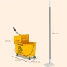 Cubo de Fregar con Escurridor Panel Separador y Ruedas Capacidad 20L para Limpieza Doméstica 45x26,5x70 cm Amarillo - Ogal.Es