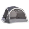 Carpa Portátil de Camping para 6-8 Personas con 4 Mosquiteros Gancho y Bolsa Anti-UV 350x350x230 cm Gris y Blanco - Ogal.Es