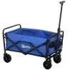 Carro de Jardín Plegable con Ruedas Asa Telescópica Ajustable Carga 100 kg para Campaña Compra 64x42x27 cm Azul - Ogal.Es