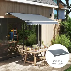 Techo de Repuesto para Toldo 2,8x2,5 m con Protección UV 50+ Impermeable para Patio Terraza Jardín Gris - Ogal.Es