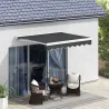 Toldo Eléctrico Retráctil y Manual 250x200 cm Toldo Portátil con Mando a Distancia Manivela Marco de Aluminio Gris - Ogal.Es