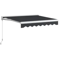 Toldo Eléctrico Retráctil y Manual 250x200 cm Toldo Portátil con Mando a Distancia Manivela Marco de Aluminio Gris - Ogal.Es