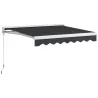 Toldo Eléctrico Retráctil y Manual 250x200 cm Toldo Portátil con Mando a Distancia Manivela Marco de Aluminio Gris - Ogal.Es