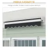 Toldo Eléctrico Retráctil y Manual 250x200 cm Toldo Portátil con Mando a Distancia Manivela Marco de Aluminio Gris - Ogal.Es