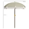 Sombrilla de Playa con Flecos Ø190x210 cm con Protección UV40+ Antiviento Impermeable y Bolsa de Transporte Verde - Ogal.Es