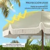 Sombrilla de Playa con Flecos Ø190x210 cm con Protección UV40+ Antiviento Impermeable y Bolsa de Transporte Verde - Ogal.Es