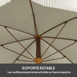 Sombrilla de Playa con Flecos Ø190x210 cm con Protección UV40+ Antiviento Impermeable y Bolsa de Transporte Verde - Ogal.Es