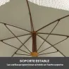 Sombrilla de Playa con Flecos Ø190x210 cm con Protección UV40+ Antiviento Impermeable y Bolsa de Transporte Verde - Ogal.Es