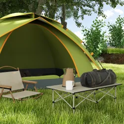 Mesa de Camping Plegable con Encimera Enrollable y Bolsa Mesa de Pícnic Portátil para Acampar 95x55x50cm Caqui - Ogal.Es