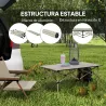 Mesa de Camping Plegable con Encimera Enrollable y Bolsa Mesa de Pícnic Portátil para Acampar 95x55x50cm Caqui - Ogal.Es