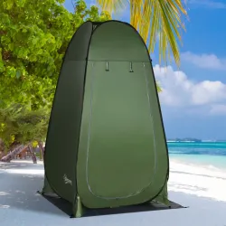 Tienda de Ducha Camping Portátil con Bolsillo Bolsa de Transporte y UV 20+ para Baño Inodoro 126x124x189 cm Verd... - Ogal.Es