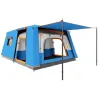 Tienda de Campaña Familiar 4 Personas con 2 Habitaciones Zona de Estar y Protección Impermeable 430x305 cm Gris ... - Ogal.Es
