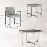 Conjunto de Jardín Exterior de 9 Piezas de Ratán Sintético con Mesa de Vidrio 4 Sillas y 4 Taburetes con Cojines... - Ogal.Es