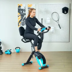 Bicicleta Estática Plegable Silenciosa con Resistencia Magnética Monitor LCD y Bandas para Brazos 43x97x109 cm V... - Ogal.Es