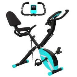 Bicicleta Estática Plegable Silenciosa con Resistencia Magnética Monitor LCD y Bandas para Brazos 43x97x109 cm V... - Ogal.Es