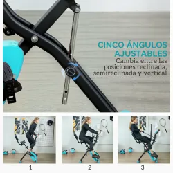 Bicicleta Estática Plegable Silenciosa con Resistencia Magnética Monitor LCD y Bandas para Brazos 43x97x109 cm V... - Ogal.Es
