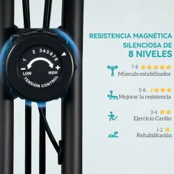 Bicicleta Estática Plegable Silenciosa con Resistencia Magnética Monitor LCD y Bandas para Brazos 43x97x109 cm V... - Ogal.Es