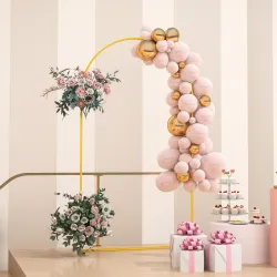 Arco de Jardín de Metal para Rosas Arco de Boda con Recubrimiento en Polvo para Decoración 120x40x220 cm Dorado - Ogal.Es