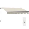 Toldo Eléctrico Retráctil con Manivela Inclinación Ajustable y Protección UV para Jardín Terraza 296x250 cm Crema - Ogal.Es