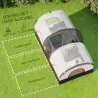 Tienda de Campaña Familiar para 4 Personas Impermeable con Dormitorios Independientes 435x251x195 cm Gris y Blanco - Ogal.Es