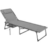 Tumbona Plegable con Respaldo Ajustable Reposacabezas Bolsillo Lateral Bandeja y Estructura de Acero 190x60x31 c... - Ogal.Es