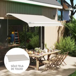 Techo de Repuesto para Toldo 2,8x2,5 m con Protección UV 50+ Impermeable para Patio Terraza Jardín Crema - Ogal.Es
