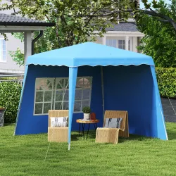 Carpa Plegable Pop-up 2,89x2,89m Cenador Pabellón de Jardín con Paredes Laterales Altura Ajustable Protección UV... - Ogal.Es